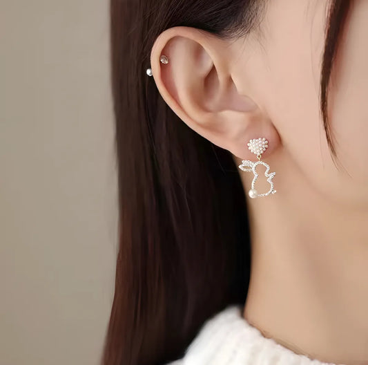 Designer Heart Shape Pearl Earrings for Women Stylish