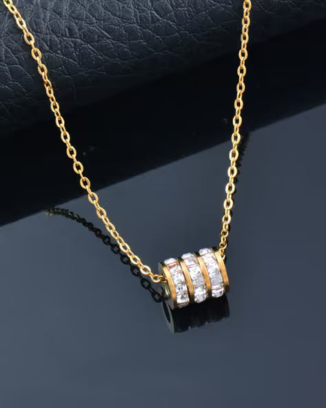 Gold-Plated Stone-Studded Pendant