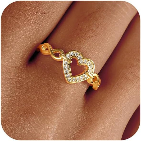 Silver Plated Heart Cubic Zirconia Proposal Ring Women