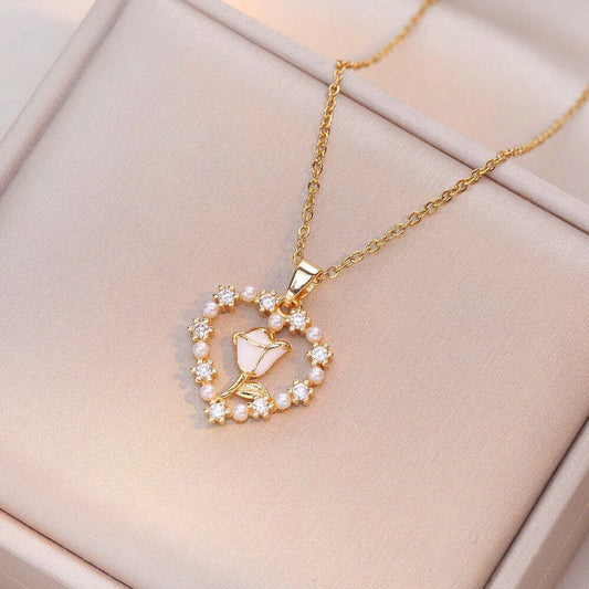 Gold‑Plated Titanium Vintage Zircon Choker