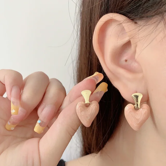 Stylish Heart Shape Drop Earrings for Girls and Women