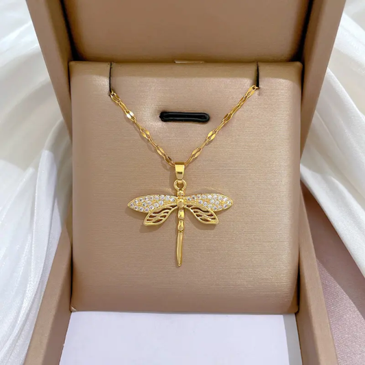 Dragonfly Stainless Steel Necklace