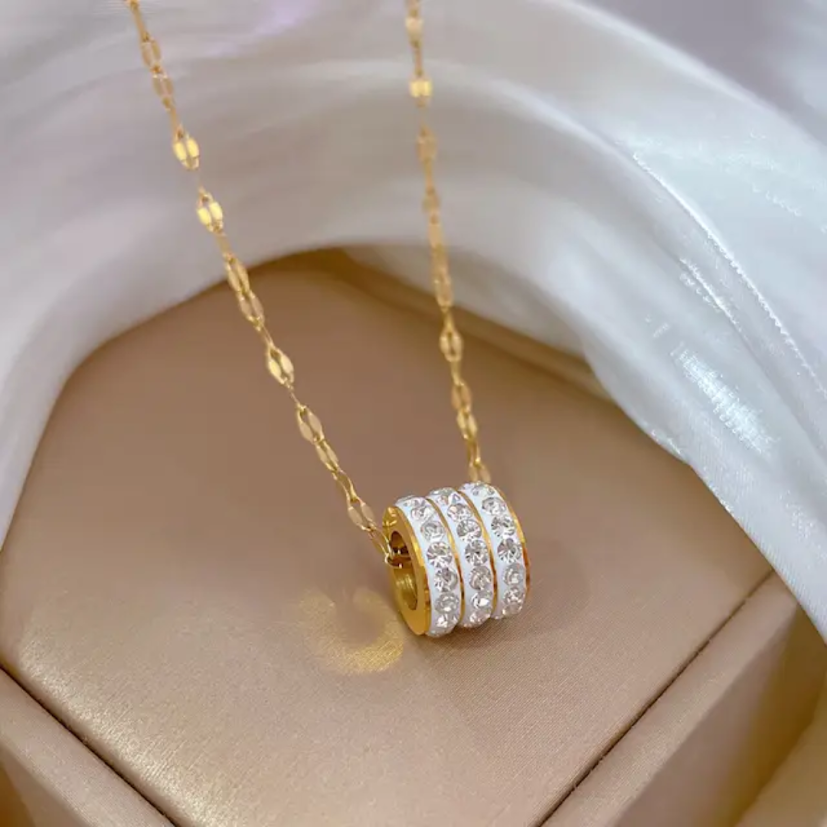 Gold-Plated Stone-Studded Pendant