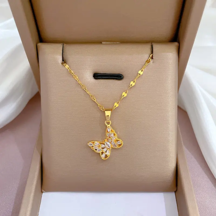 Gold Plated Anti-Tarnish Butterfly Pendant