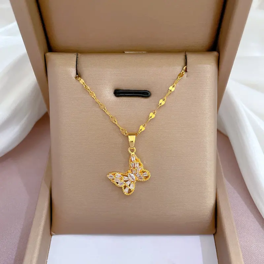 Gold Plated Anti-Tarnish Butterfly Pendant