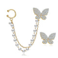 Gold Plated Korean Butterfly Pearl Stud Earrings Women