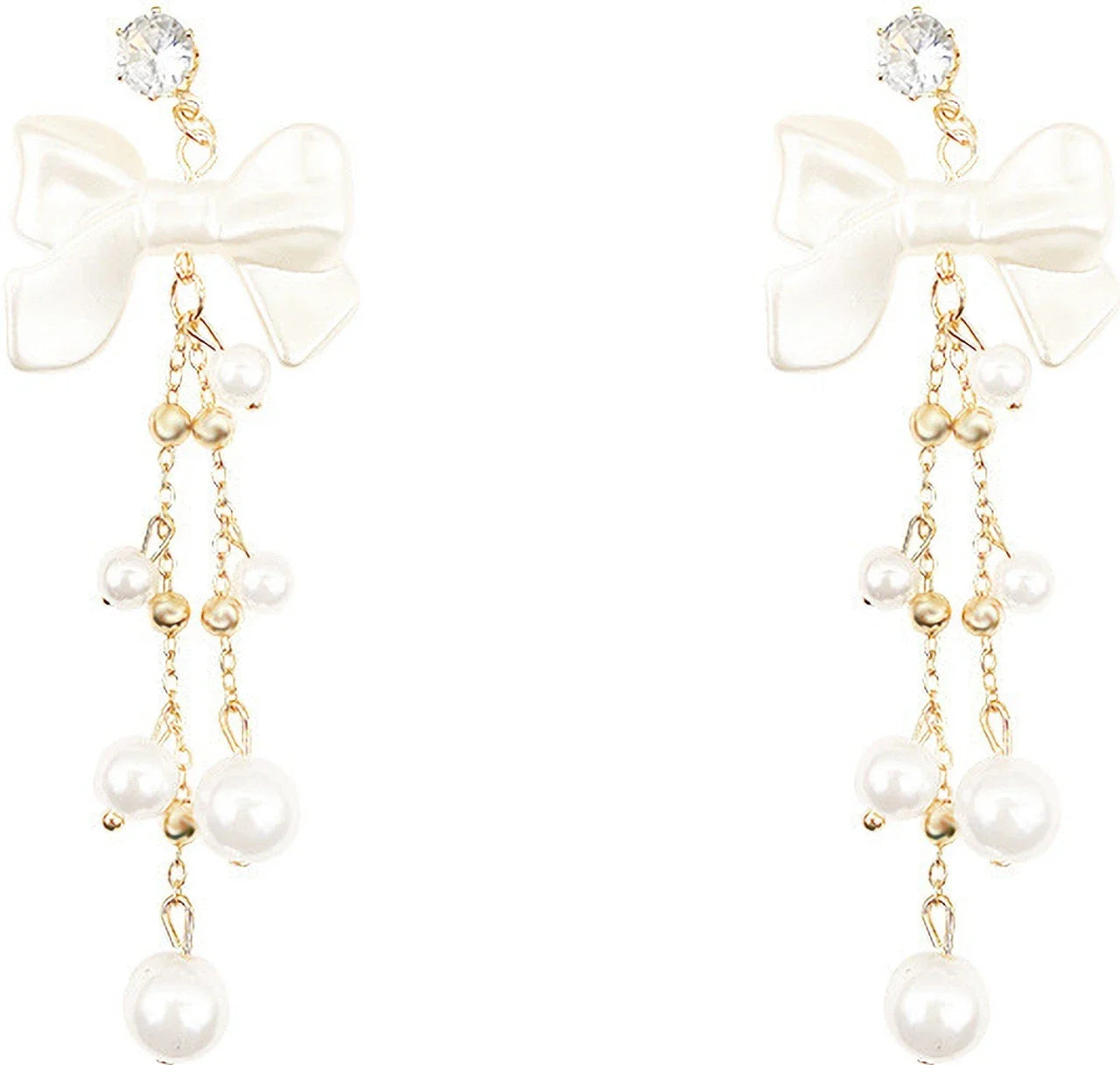 Dreamy White Bow Earrings