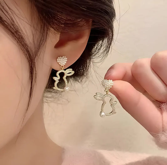 Designer Heart Shape Pearl Earrings for Women Stylish