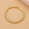 Golden Cubic Zirconia Tennis Bracelet Sparkling Women Jewelry
