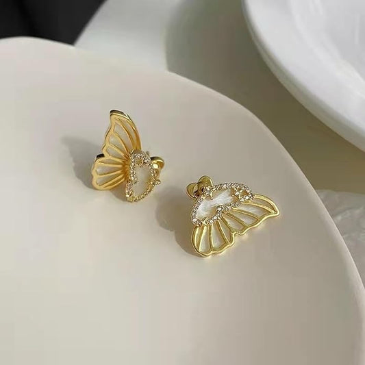 Double Sided Butterfly Gold Ear Cuff Earrings