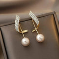 Contemporary Stone & S Shape Design Earrings