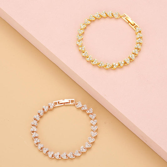 Golden Cubic Zirconia Tennis Bracelet Sparkling Women Jewelry