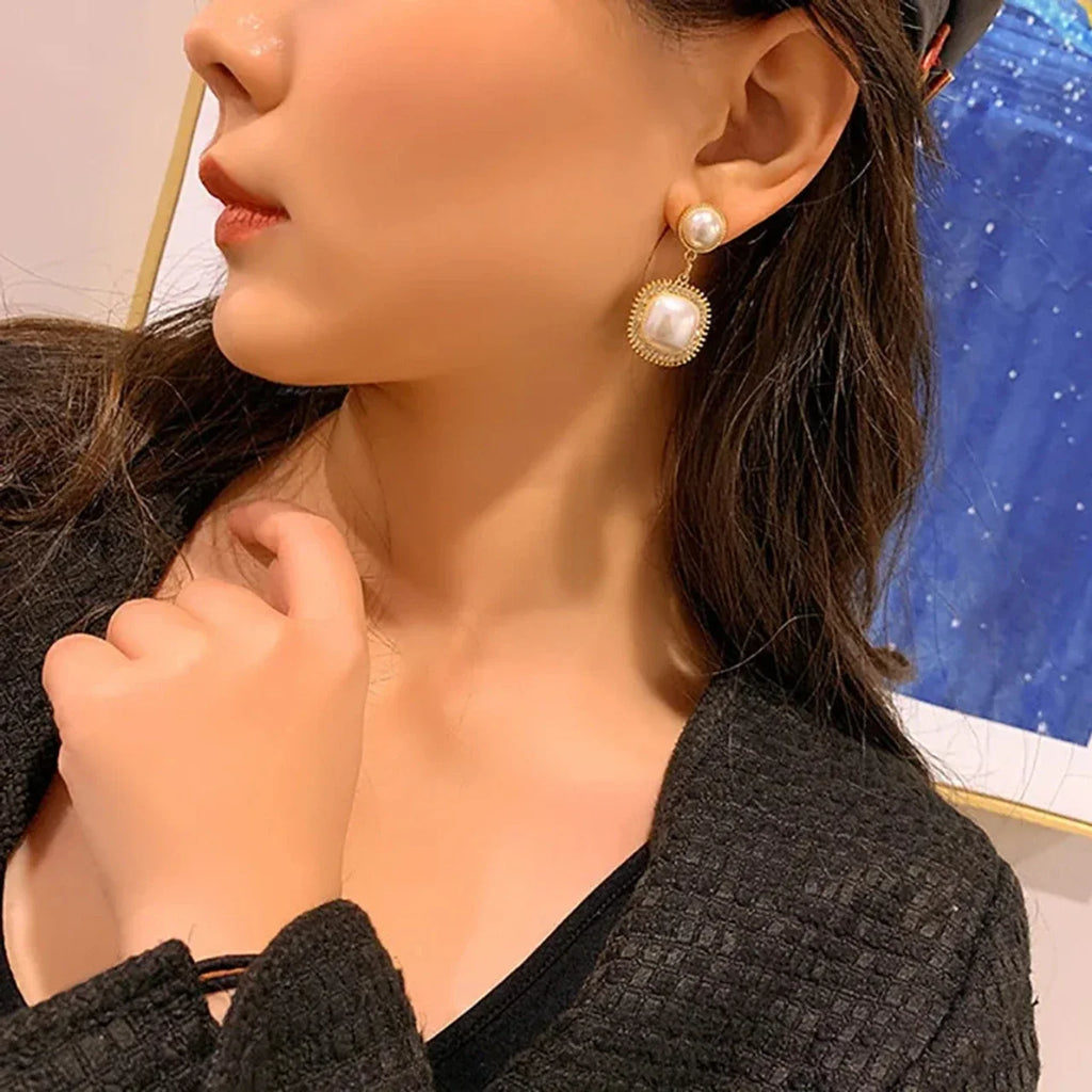 Gold-Plated Alloy Cubic Zirconia Earrings