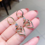 925 Sterling Silver Gold Heart Earrings