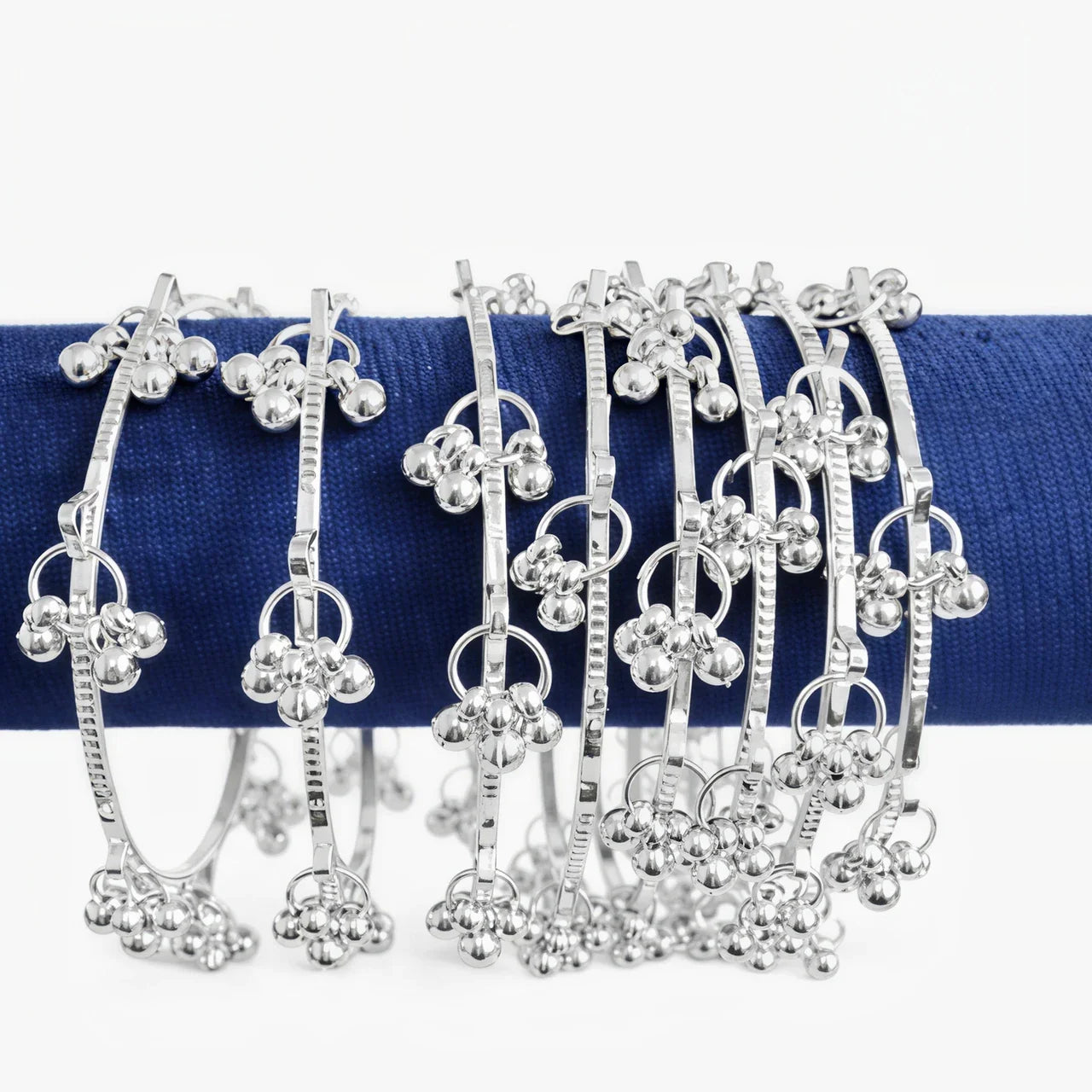 Kashimri Silver Plated Ghungroo Bangles Elegant Traditional Set-8