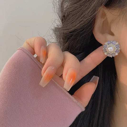 Lavender Pearl Studs