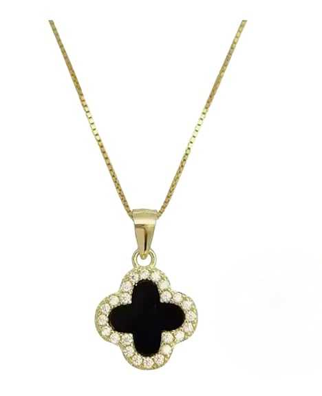 Gold Plated Reversible Clover Pendant – Korean Chain Necklace