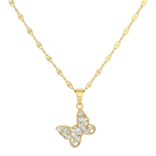 Gold Plated Anti-Tarnish Butterfly Pendant