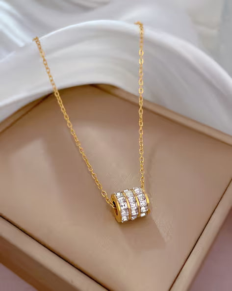 Gold-Plated Stone-Studded Pendant