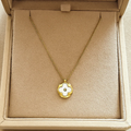 Gold Round Inside Cross Necklace