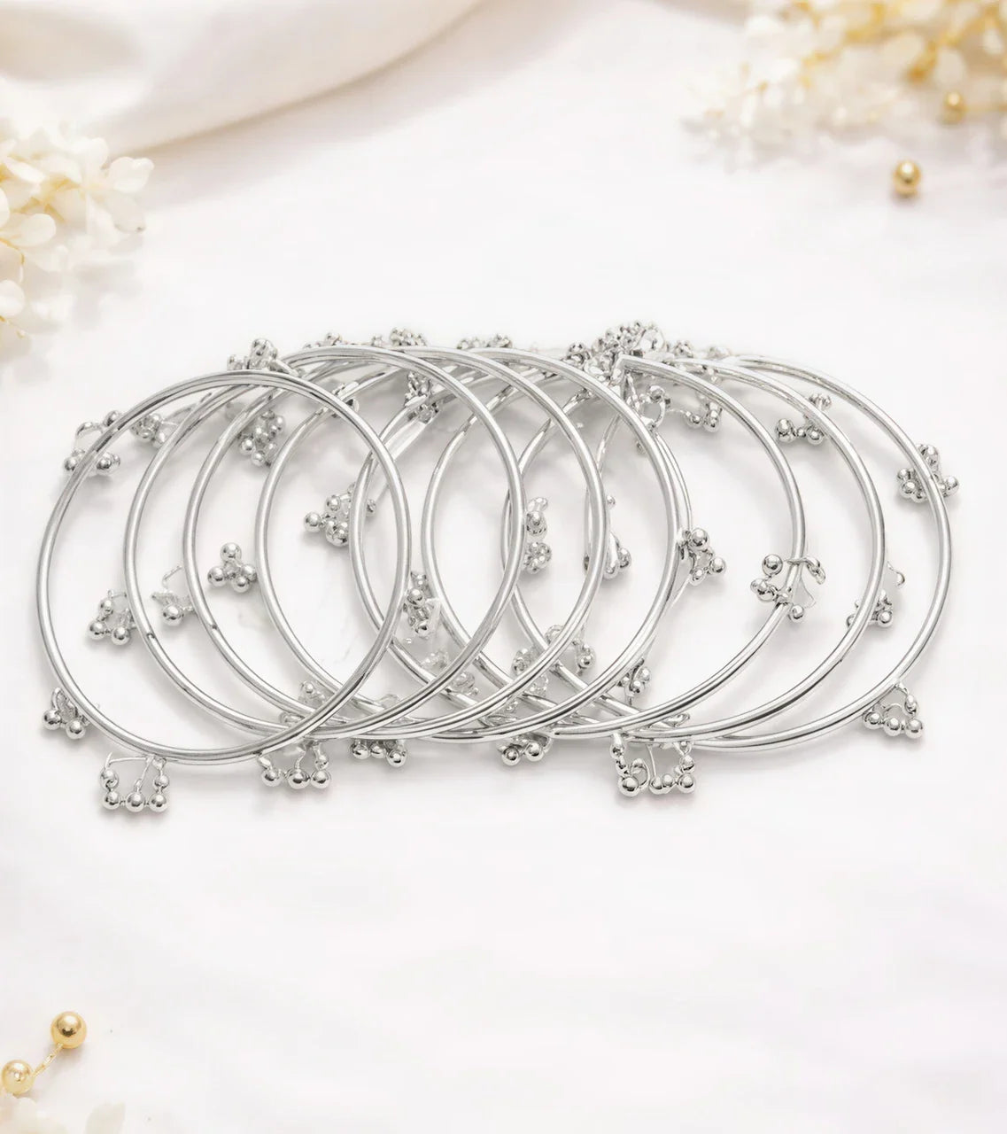 Kashimri Silver Plated Ghungroo Bangles Elegant Traditional Set-8