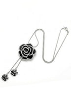 Silver Long Chain Pendant Necklace for Women & Girls