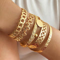 Modern Geometric Bracelet – Silver & Gold Finish