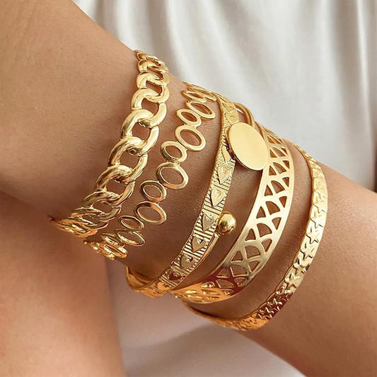 Modern Geometric Bracelet – Silver & Gold Finish