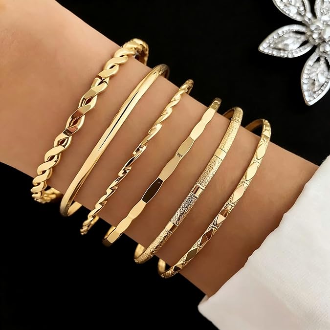 Bracelets Set For Women Dainty Thin Bangles