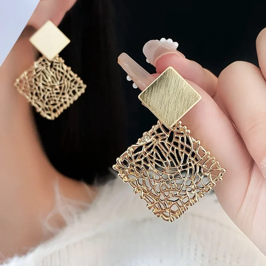 Geometric Square Stud Earrings