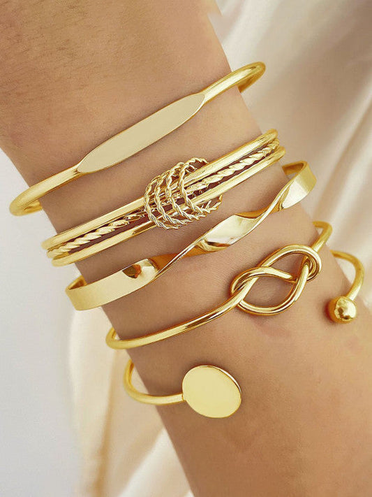Set of 5 Multilayer Bangle Bracelet Fashion Women
