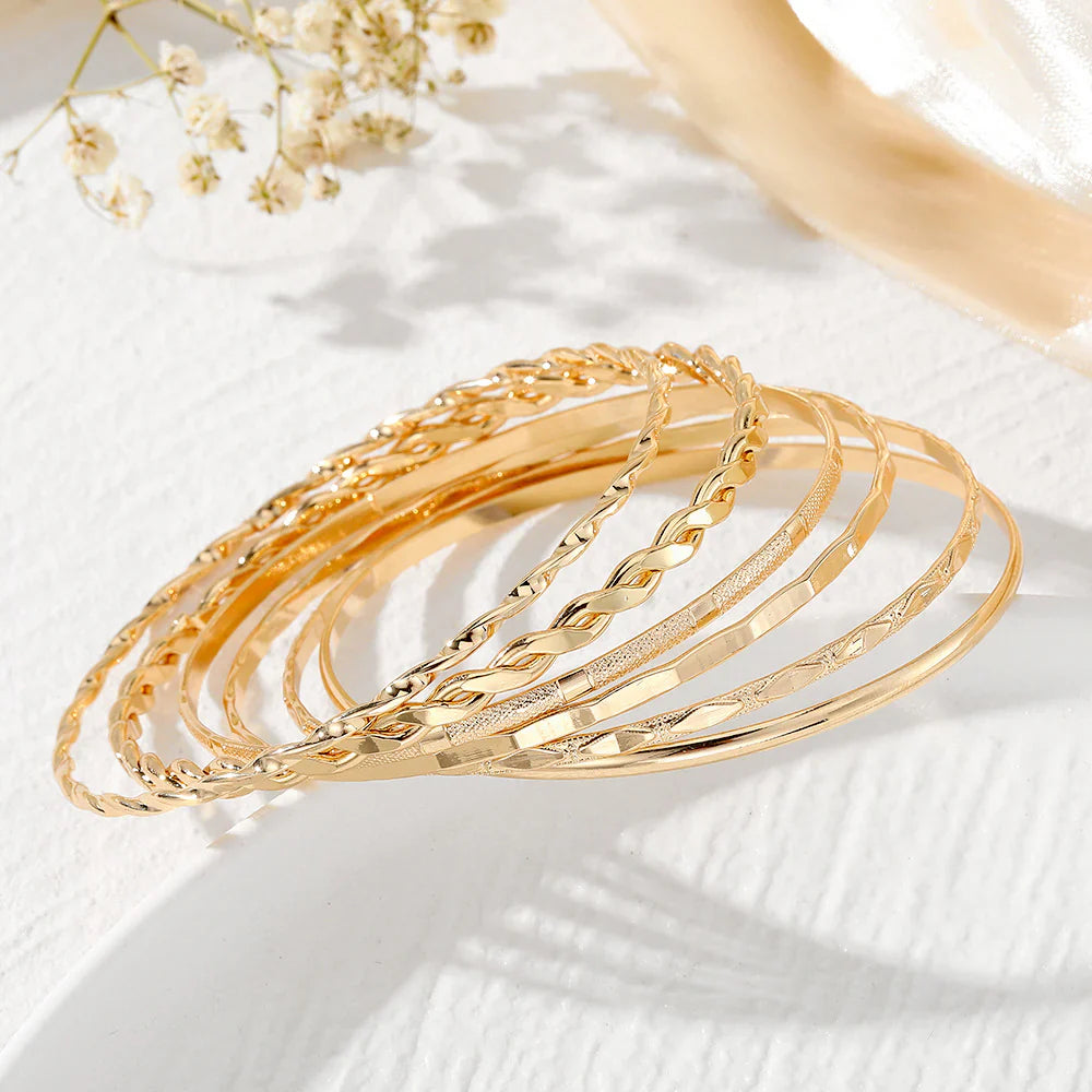 Bracelets Set For Women Dainty Thin Bangles