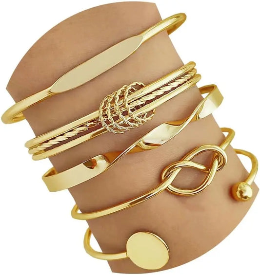 Modern Geometric Bracelet – Silver & Gold Finish