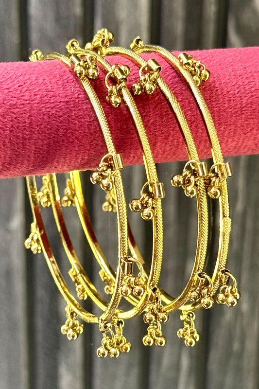 Kashmiri Style Gold Plated Ghungroo Bangles ( Set-8 )