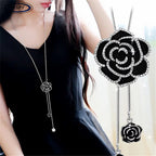 Silver Long Chain Pendant Necklace for Women & Girls