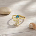 Ocean Theme Gold Plated Sea Turtle Ring